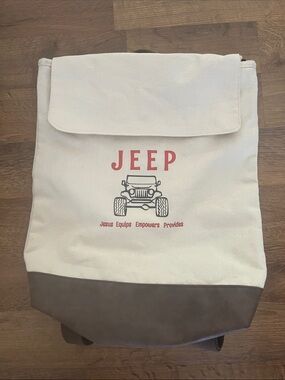 Jeep Graphics Backpack Inspirational Authentic Pigment Cotton Blend